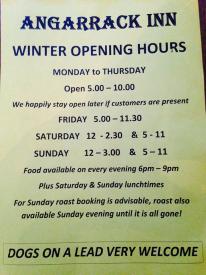 Hi Guys ! Please note our temporary earlier opening hours for the period of the Angarrack Christmas Lights 